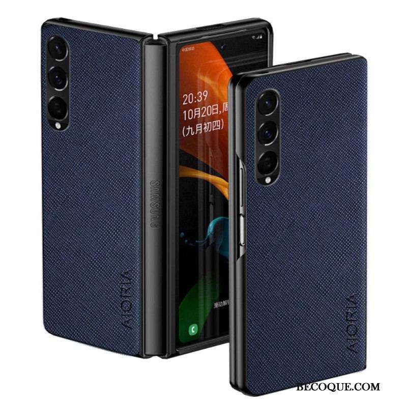 Coque Samsung Galaxy Z Fold 4 AIORIA Simili Cuir Texture Tissée