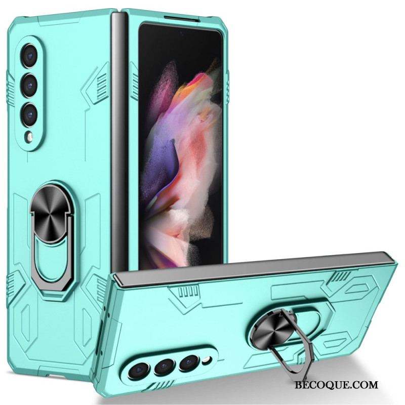 Coque Samsung Galaxy Z Fold 4 Bi-matière et Anneau Rotatif