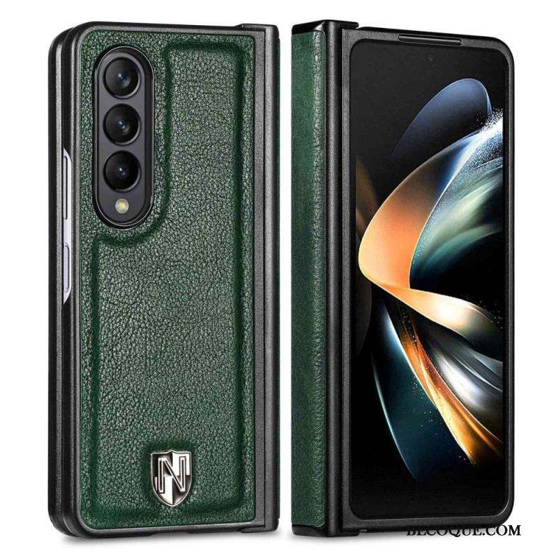 Coque Samsung Galaxy Z Fold 4 CASENEO Cuir Écusson