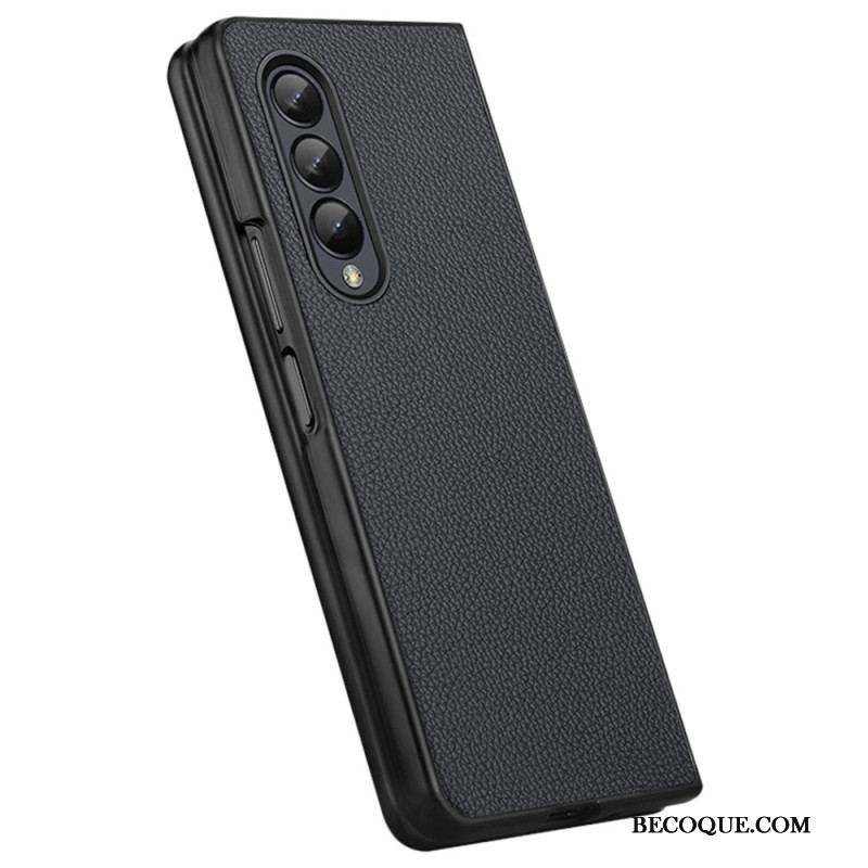 Coque Samsung Galaxy Z Fold 4 Cuir Véritable Litchi