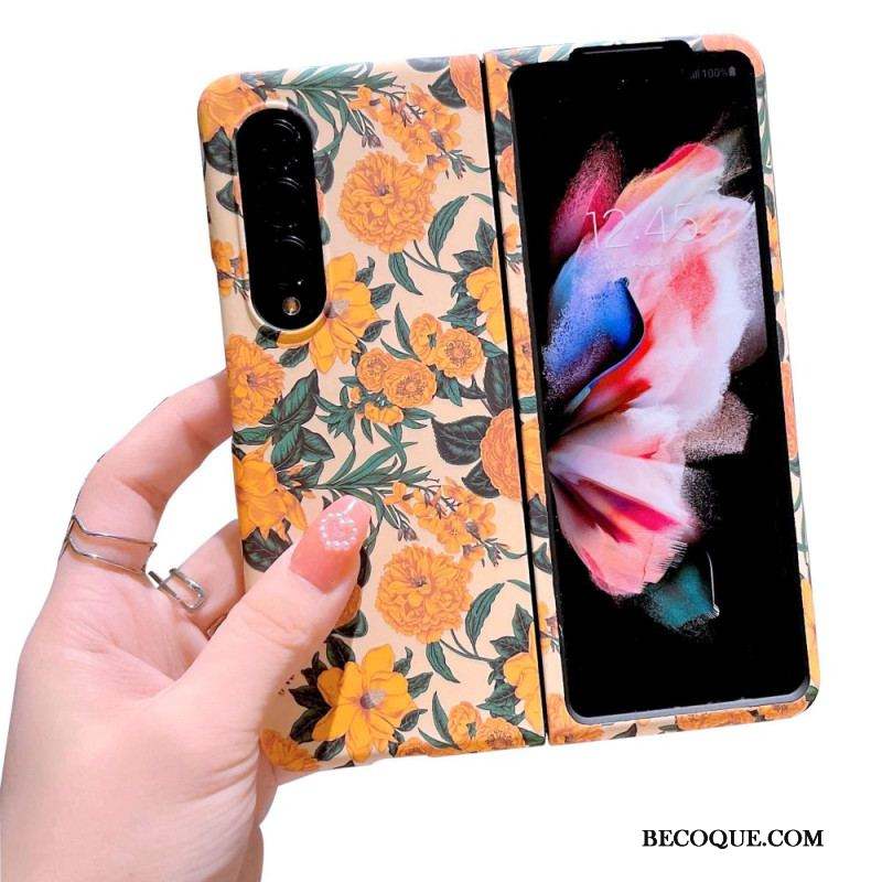 Coque Samsung Galaxy Z Fold 4 Fleurs Papier Peint