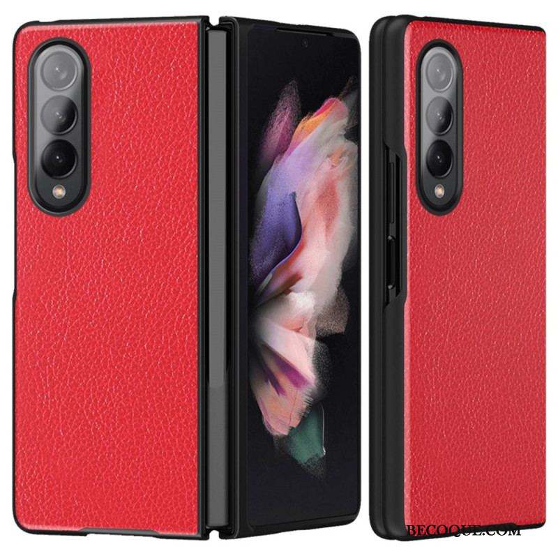 Coque Samsung Galaxy Z Fold 4 Simili Cuir Enduit Litchi