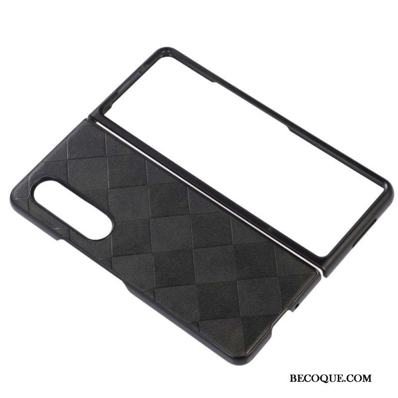 Coque Samsung Galaxy Z Fold 4 Simili Cuir Motif Carreaux