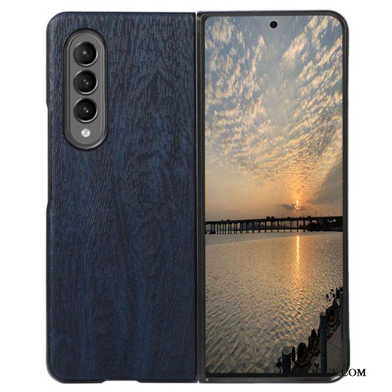 Coque Samsung Galaxy Z Fold 4 Simili Cuir Texture Bois