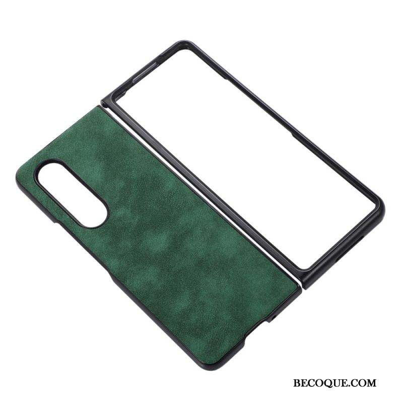 Coque Samsung Galaxy Z Fold 4 Simili Cuir Texture Peau