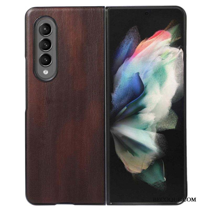 Coque Samsung Galaxy Z Fold 4 Simili Cuir Vieilli