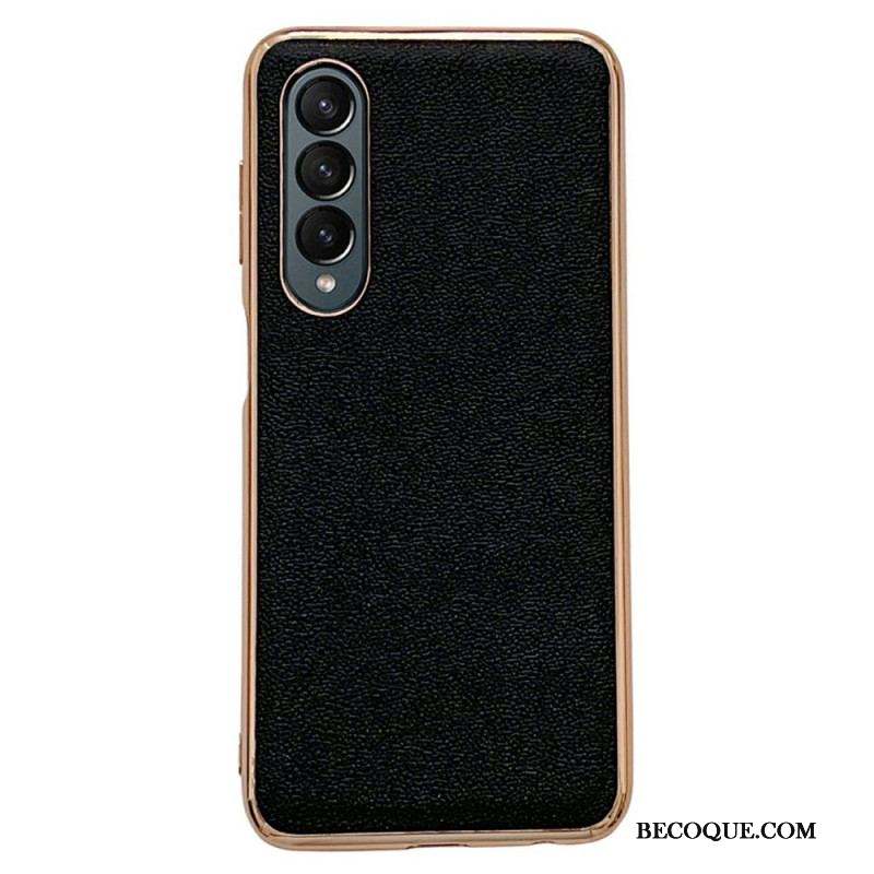 Coque Samsung Galaxy Z Fold 4 Simili Cuir de Veau