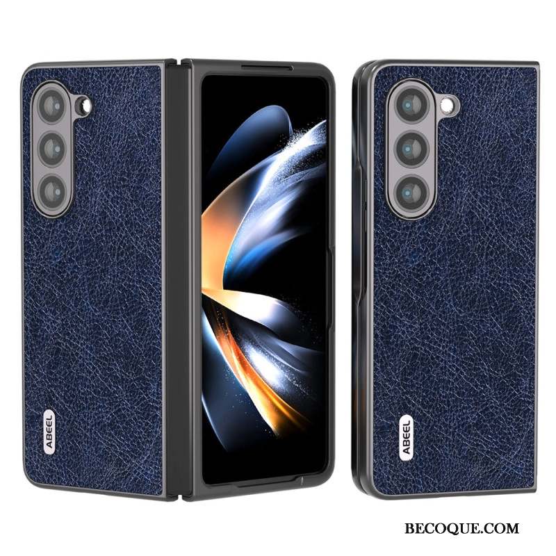 Coque Samsung Galaxy Z Fold 5 Simili Cuir Litchi ABEEL