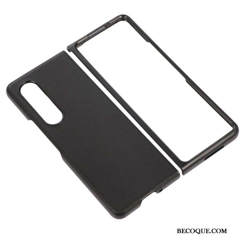 Coque Samsung Z Fold 4 Classique Cuir Véritable Enduit