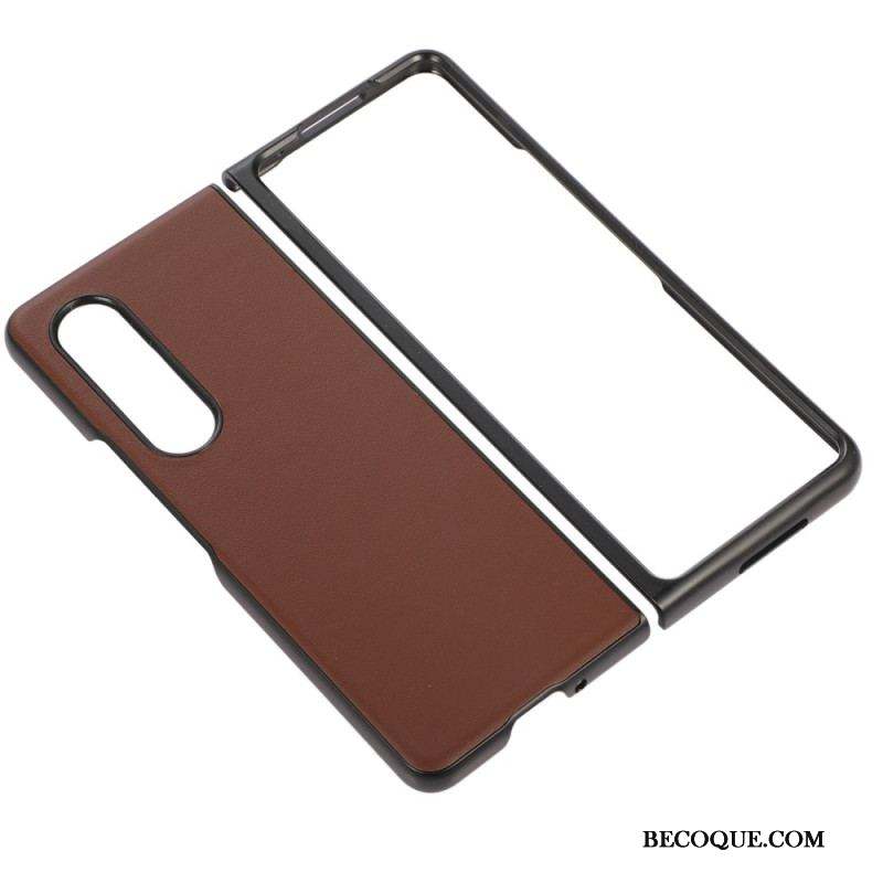 Coque Samsung Z Fold 4 Classique Cuir Véritable Enduit