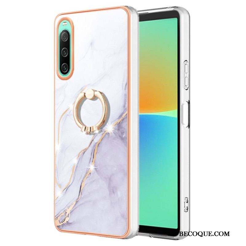 Coque Sony Xperia 10 IV Marbre avec Anneau-Support