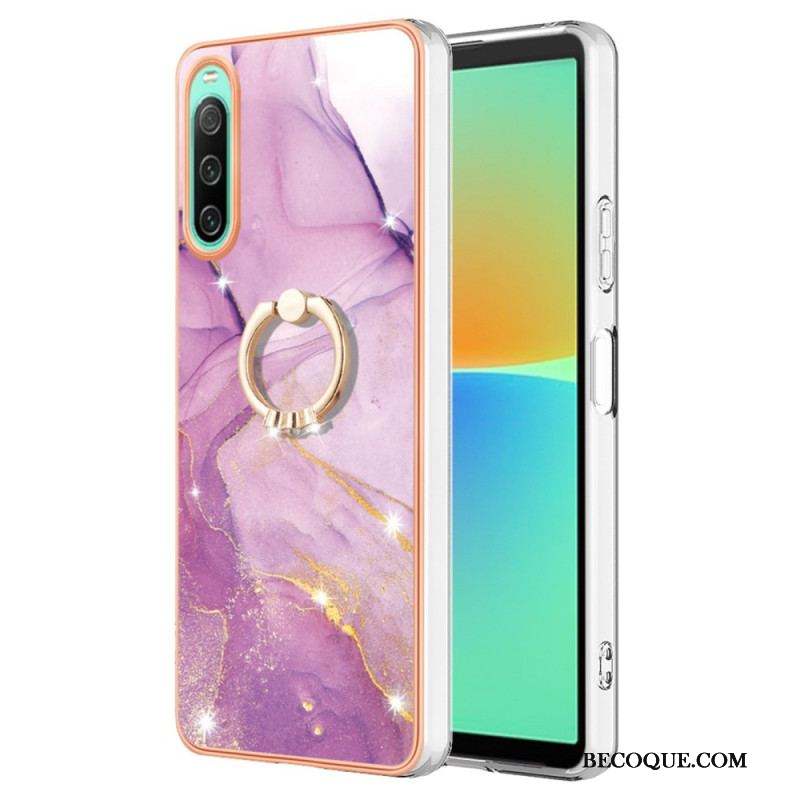 Coque Sony Xperia 10 IV Marbre avec Anneau-Support