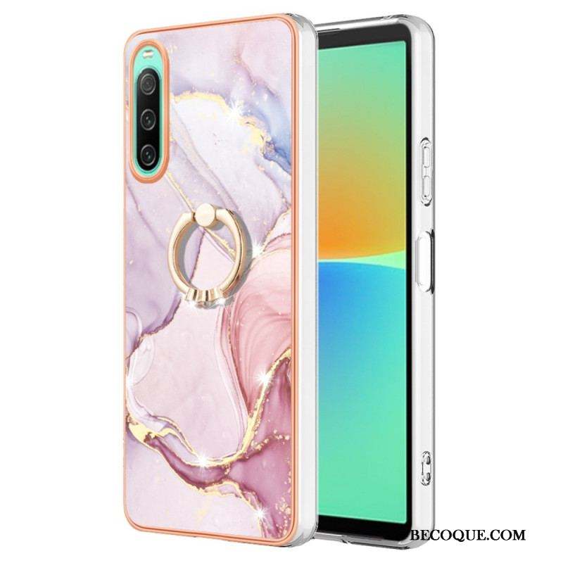 Coque Sony Xperia 10 IV Marbre avec Anneau-Support