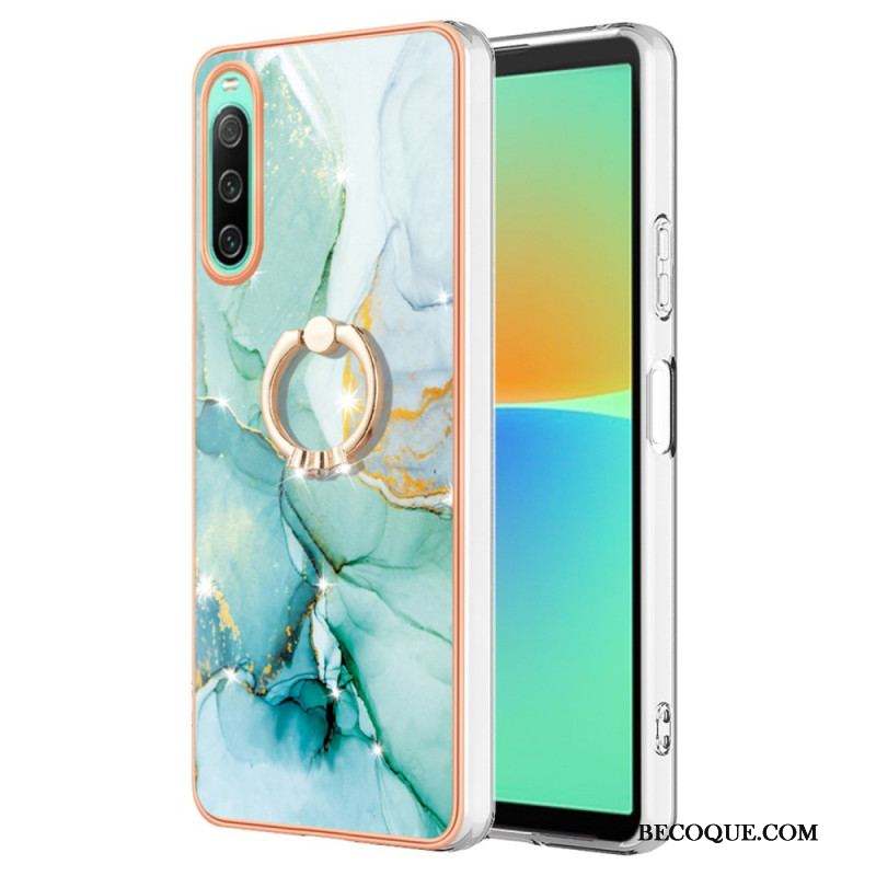 Coque Sony Xperia 10 IV Marbre avec Anneau-Support