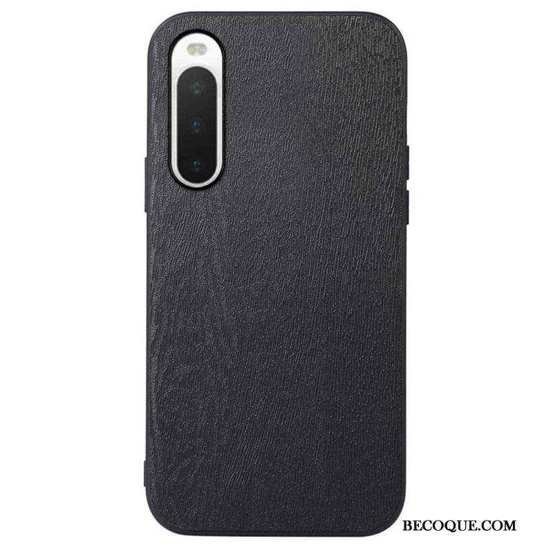 Coque Sony Xperia 10 IV Simili Cuir Texture Bois