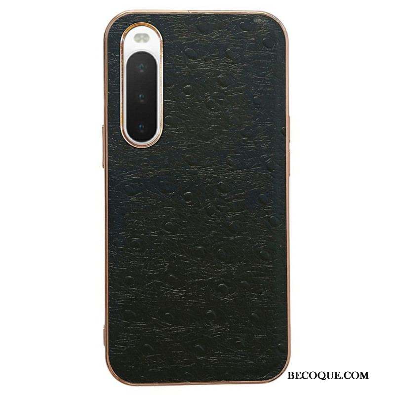 Coque Sony Xperia 10 IV Véritable Cuir Style Autruche