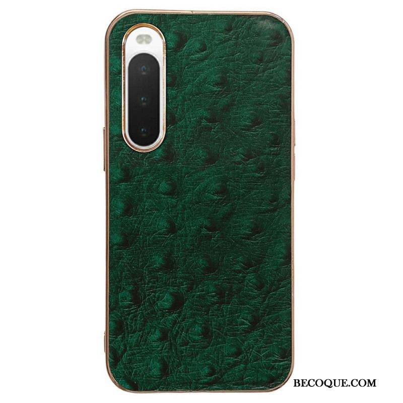 Coque Sony Xperia 10 IV Véritable Cuir Style Autruche