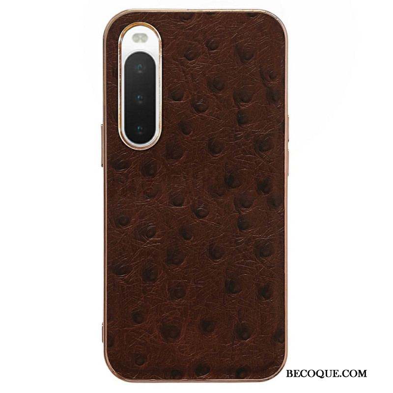 Coque Sony Xperia 10 IV Véritable Cuir Style Autruche