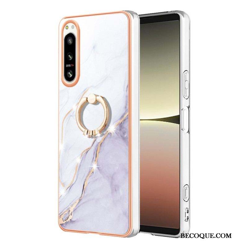 Coque Sony Xperia 5 IV Marbre avec Anneau-Support