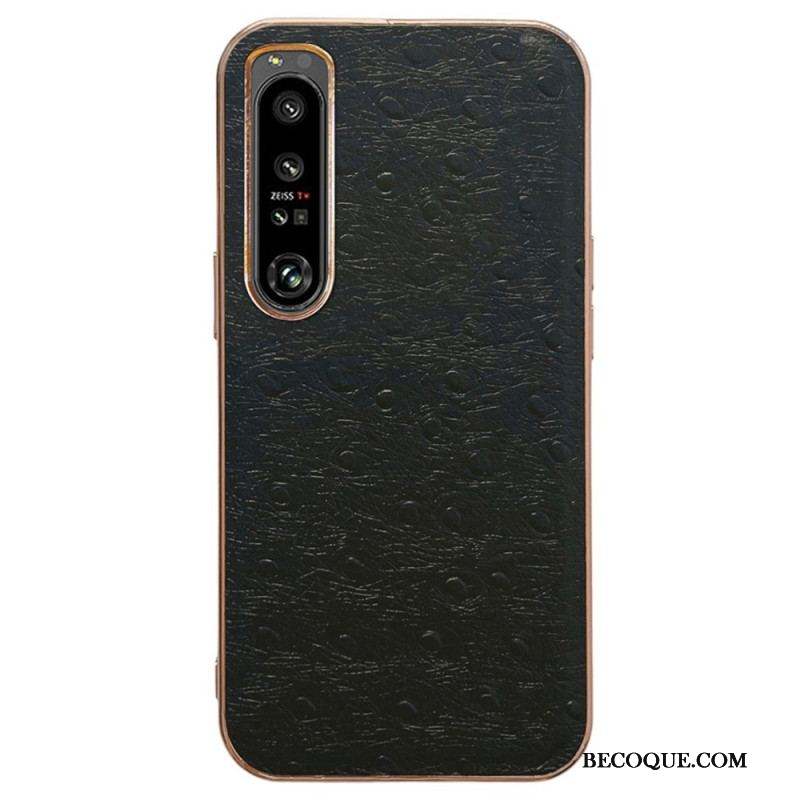 Coque Sony Xperia 5 IV Véritable Cuir Style Autruche