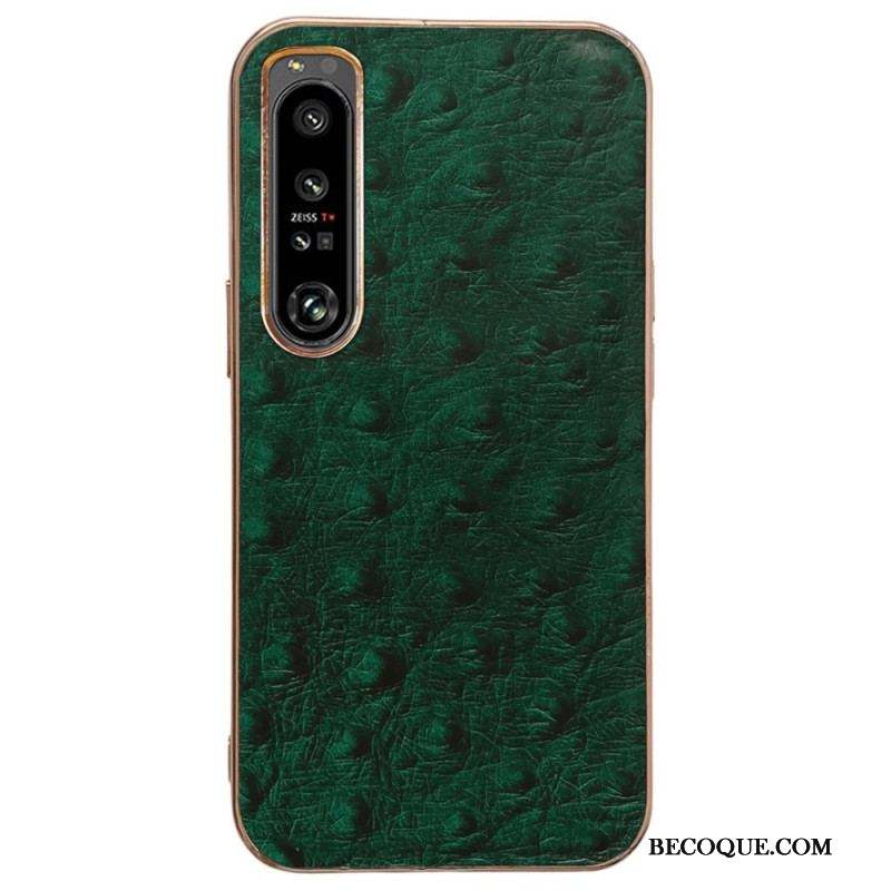 Coque Sony Xperia 5 IV Véritable Cuir Style Autruche