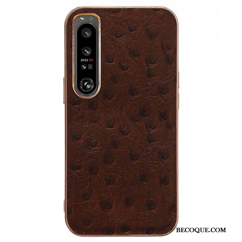 Coque Sony Xperia 5 IV Véritable Cuir Style Autruche