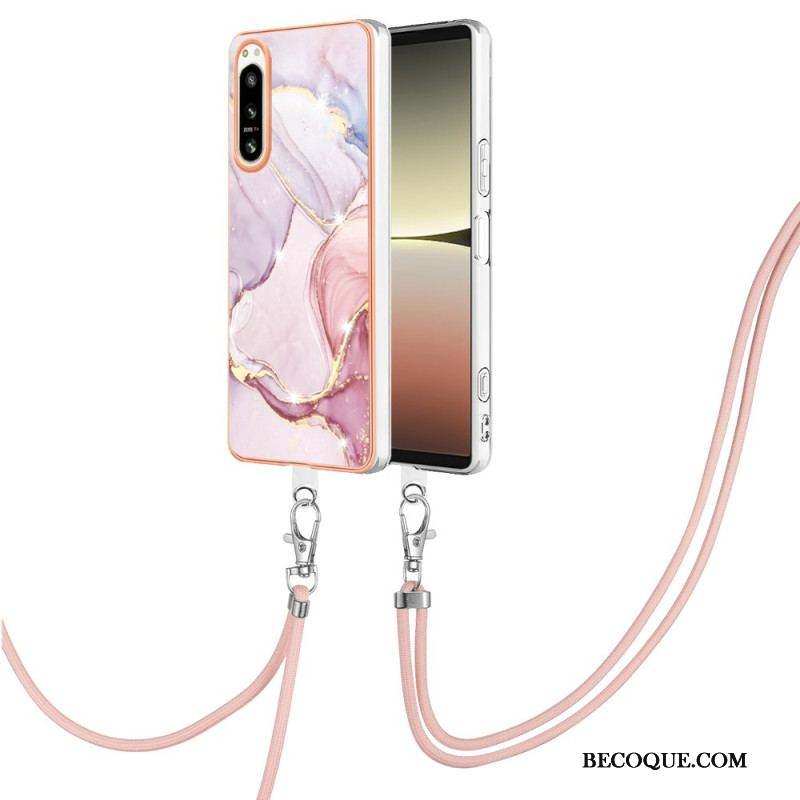 Coque Sony Xperia 5 IV à Cordon Marbre