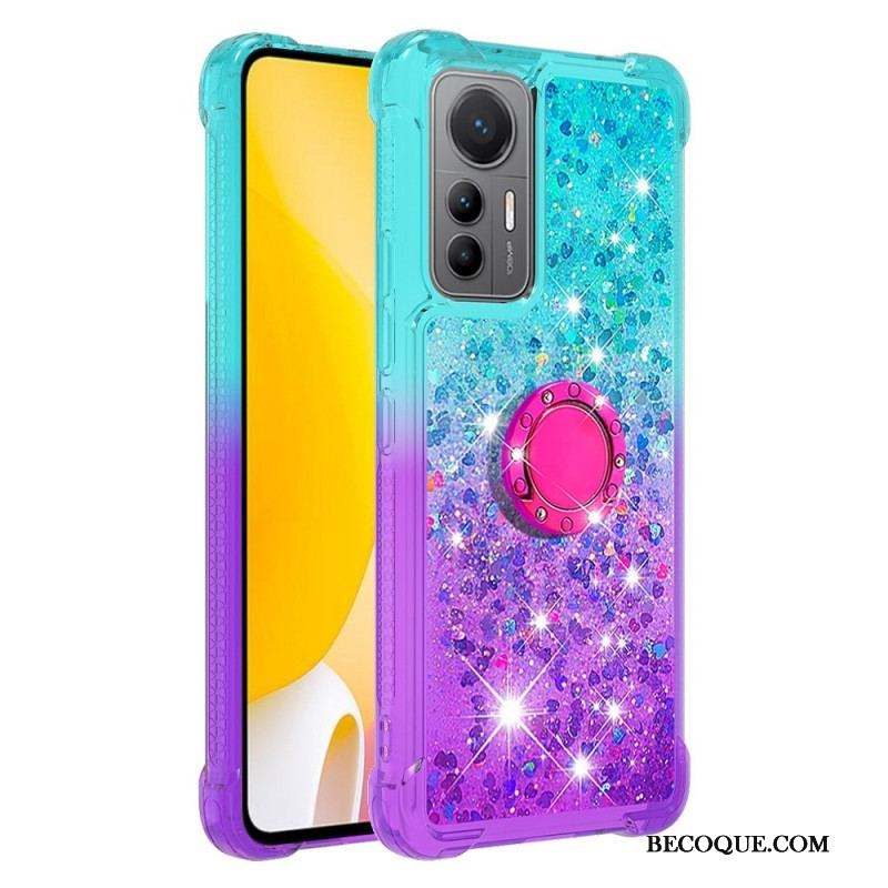 Coque Xiaomi 12 Lite Paillettes Anneau-Support