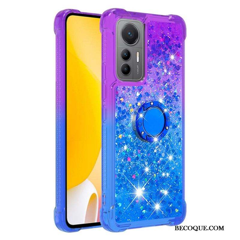 Coque Xiaomi 12 Lite Paillettes Anneau-Support