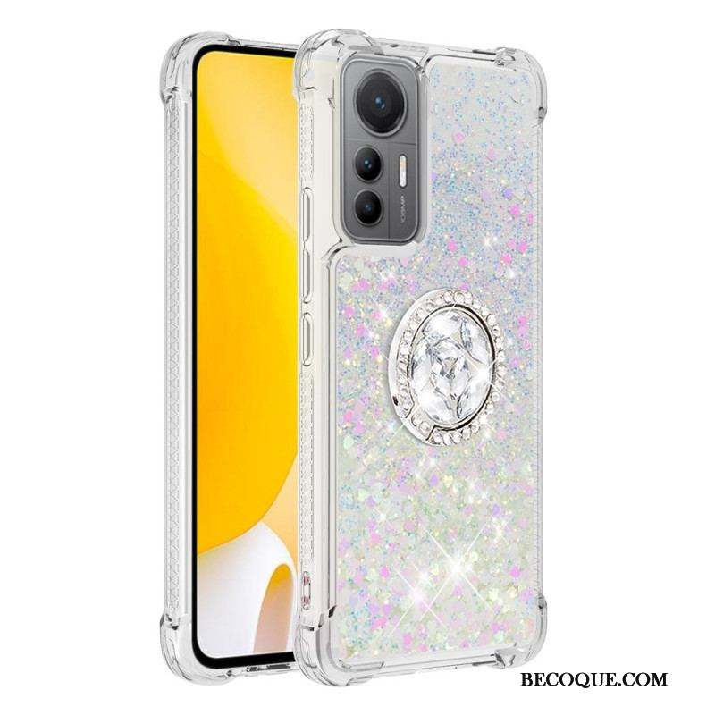 Coque Xiaomi 12 Lite Paillettes Colorées Anneau-Support