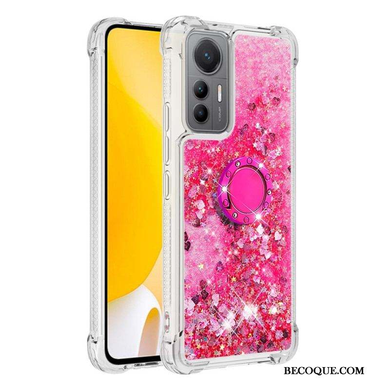 Coque Xiaomi 12 Lite Paillettes Colorées Anneau-Support