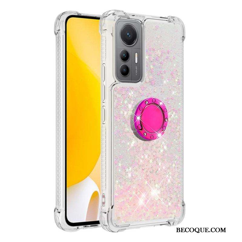 Coque Xiaomi 12 Lite Paillettes Colorées Anneau-Support