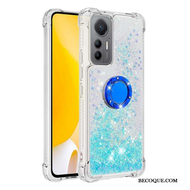 Coque Xiaomi 12 Lite Paillettes Colorées Anneau-Support