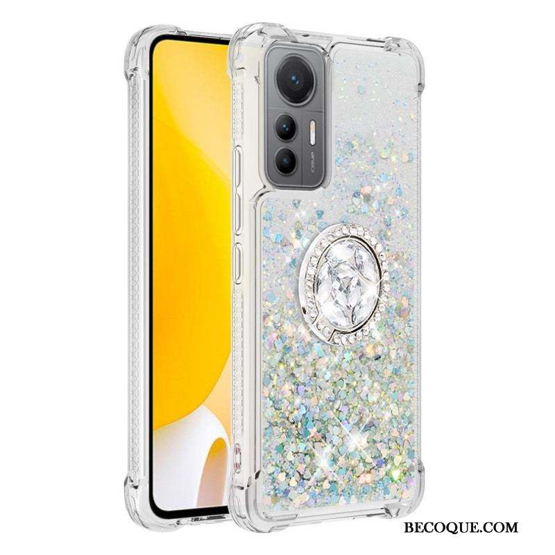 Coque Xiaomi 12 Lite Paillettes Colorées Anneau-Support