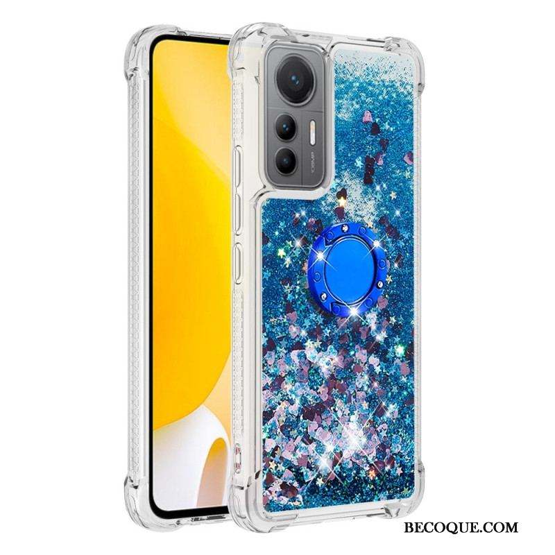 Coque Xiaomi 12 Lite Paillettes Colorées Anneau-Support