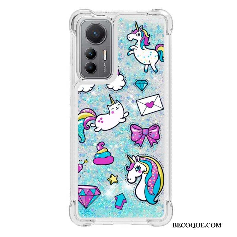 Coque Xiaomi 12 Lite Paillettes Licornes