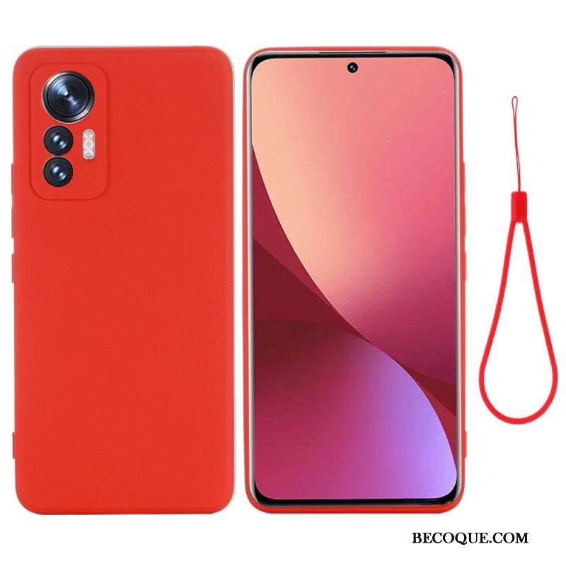 Coque Xiaomi 12 Lite Silicone Liquide à Lanière