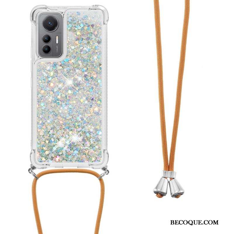 Coque Xiaomi 12 Lite à Cordon Paillettes Design