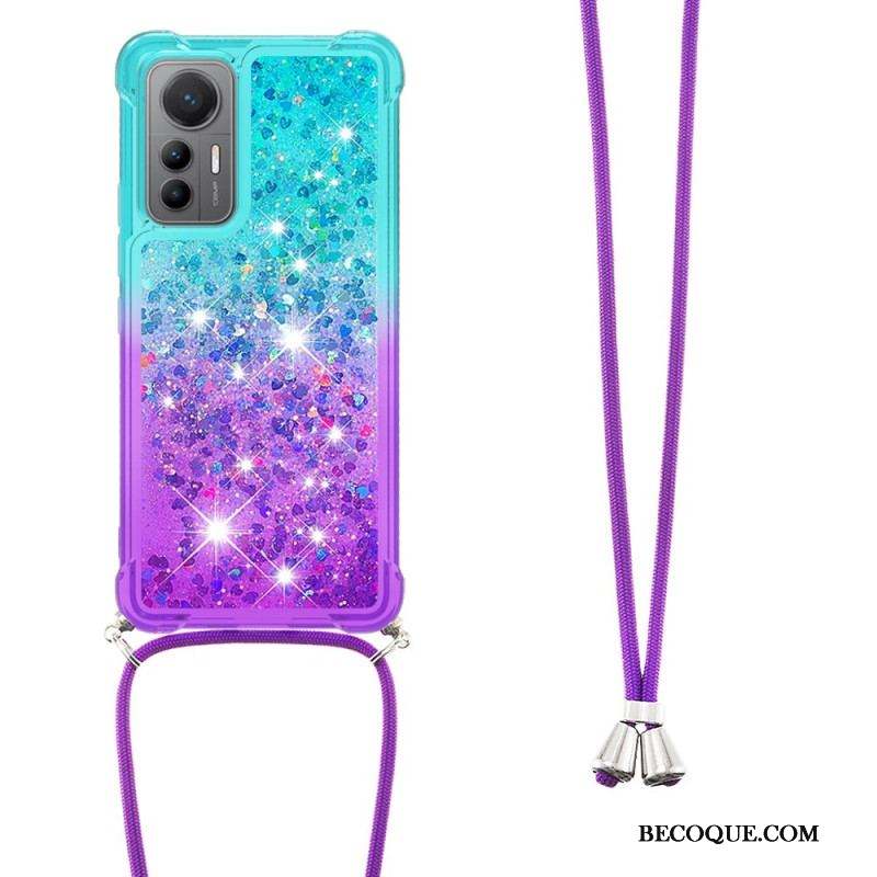 Coque Xiaomi 12 Lite à Cordon Silicone Paillettes