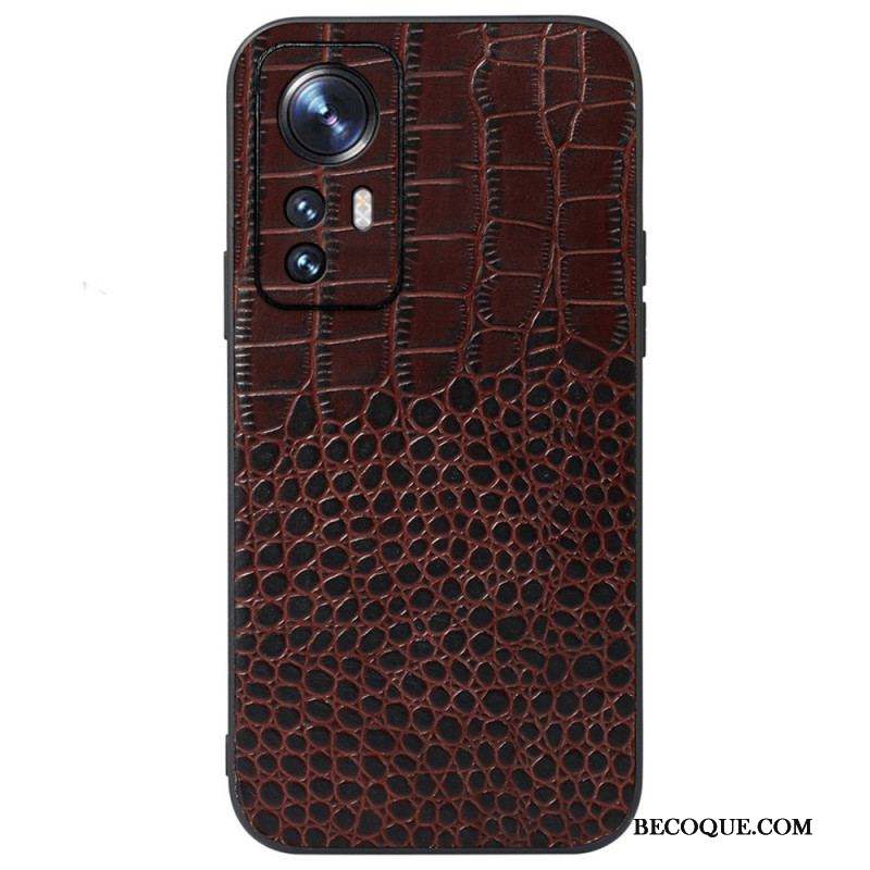 Coque Xiaomi 12 Pro Cuir Effet Peau de Crocodile