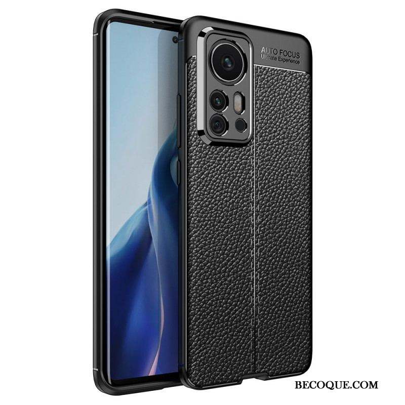 Coque Xiaomi 12 Pro Effet Cuir Litchi Double Line