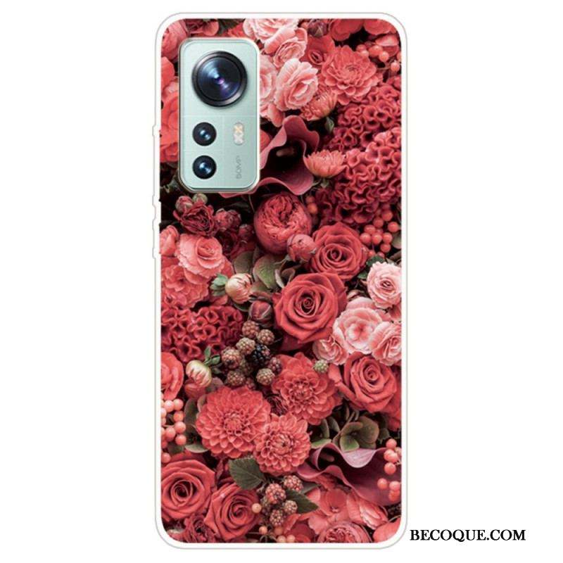 Coque Xiaomi 12 Pro Silicone Déclinaison Florale