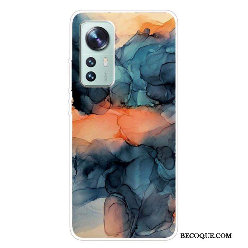 Coque Xiaomi 12 Pro Silicone Marbre Aquarelle