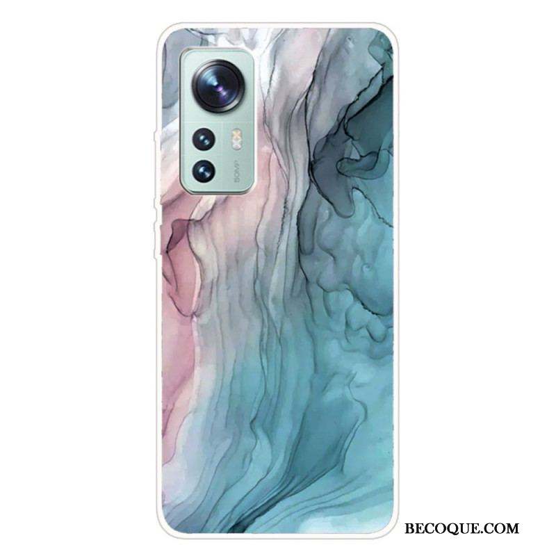 Coque Xiaomi 12 Pro Silicone Marbre Aquarelle