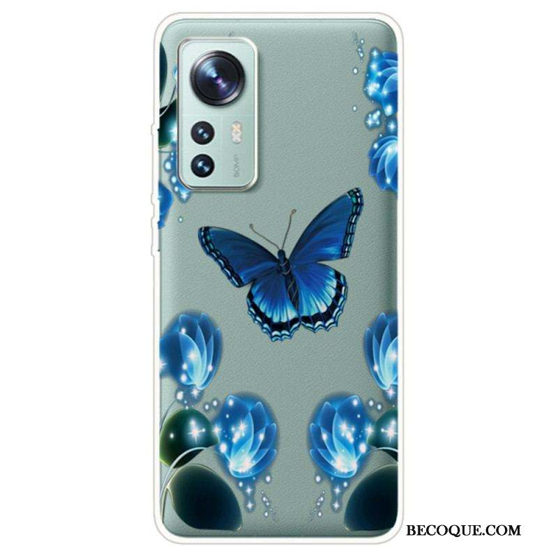 Coque Xiaomi 12 Pro Silicone Papillon Décliné