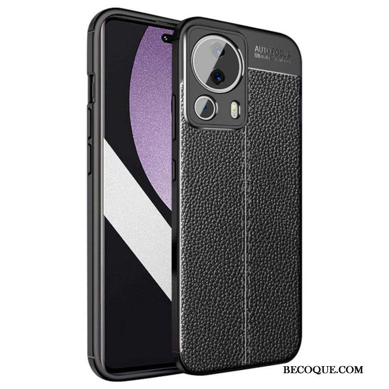 Coque Xiaomi 13 Lite Effet Cuir Litchi Double Line