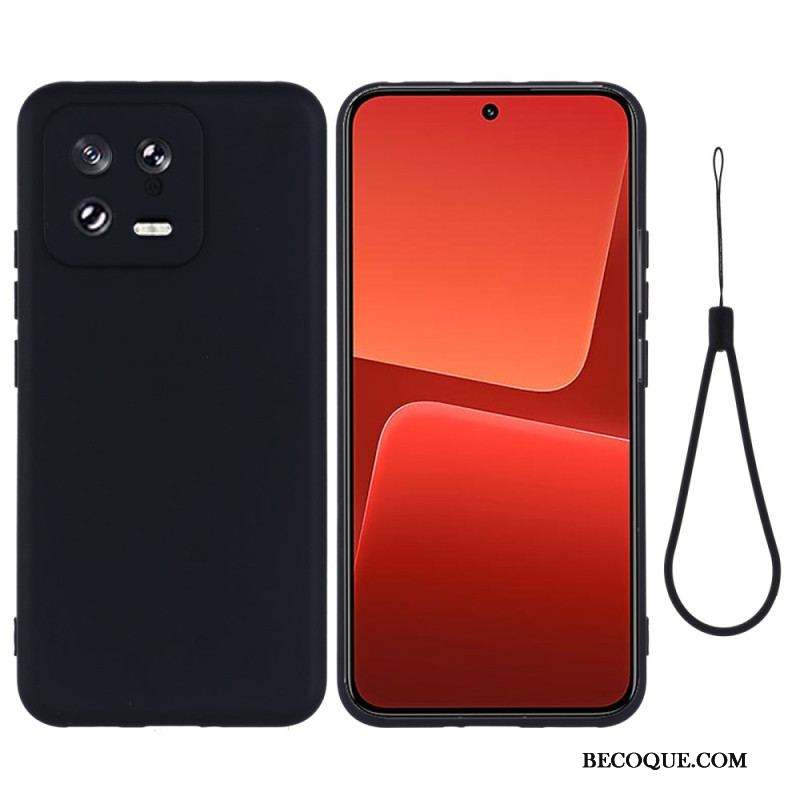 Coque Xiaomi 13 Silicone Liquide avec Lanière