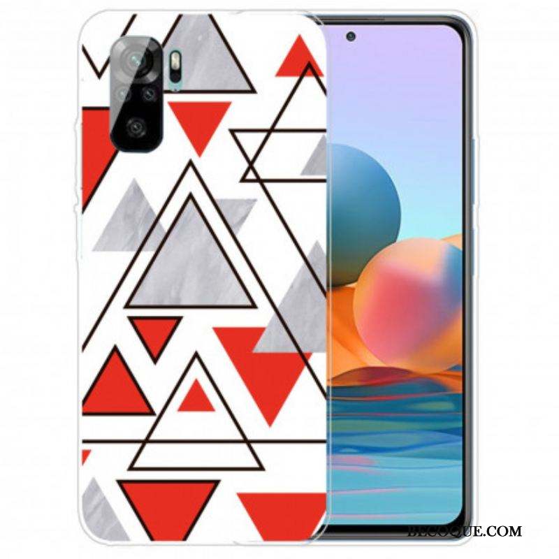 Coque Xiaomi Redmi Note 10/10S/Poco M5s Marbre Triangles