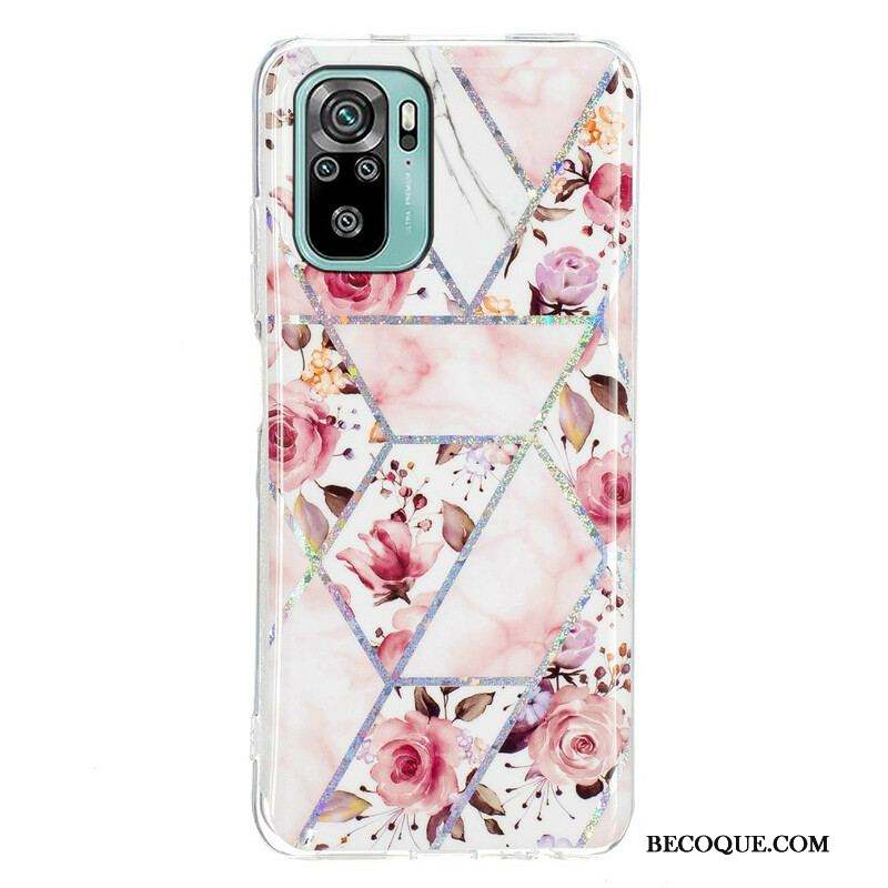 Coque Xiaomi Redmi Note 10/10S/Poco M5s Marbrée Fleurs