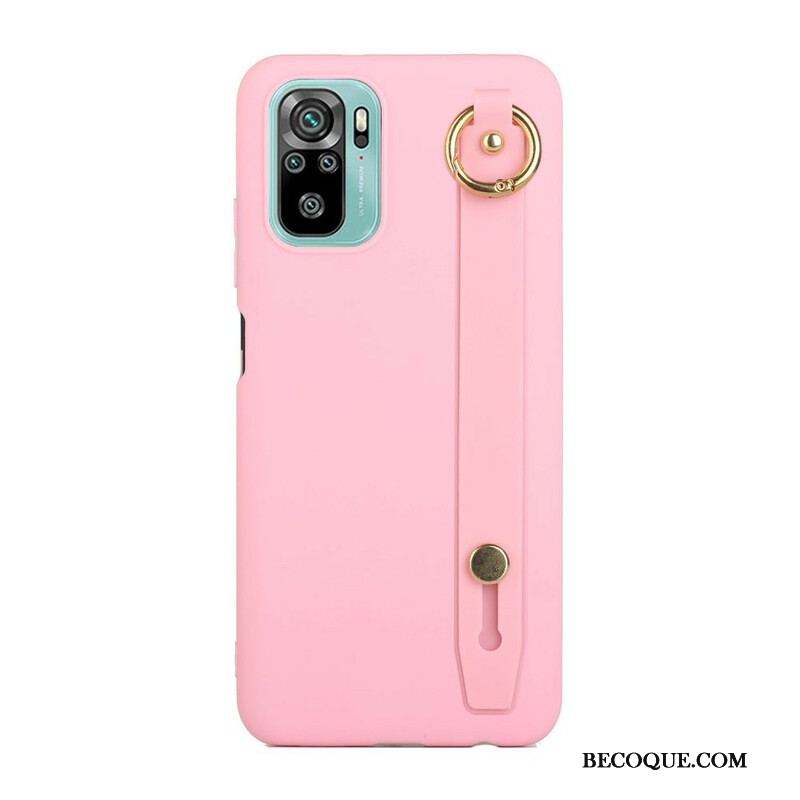 Coque Xiaomi Redmi Note 10/10S/Poco M5s Silicone avec Sangle Support